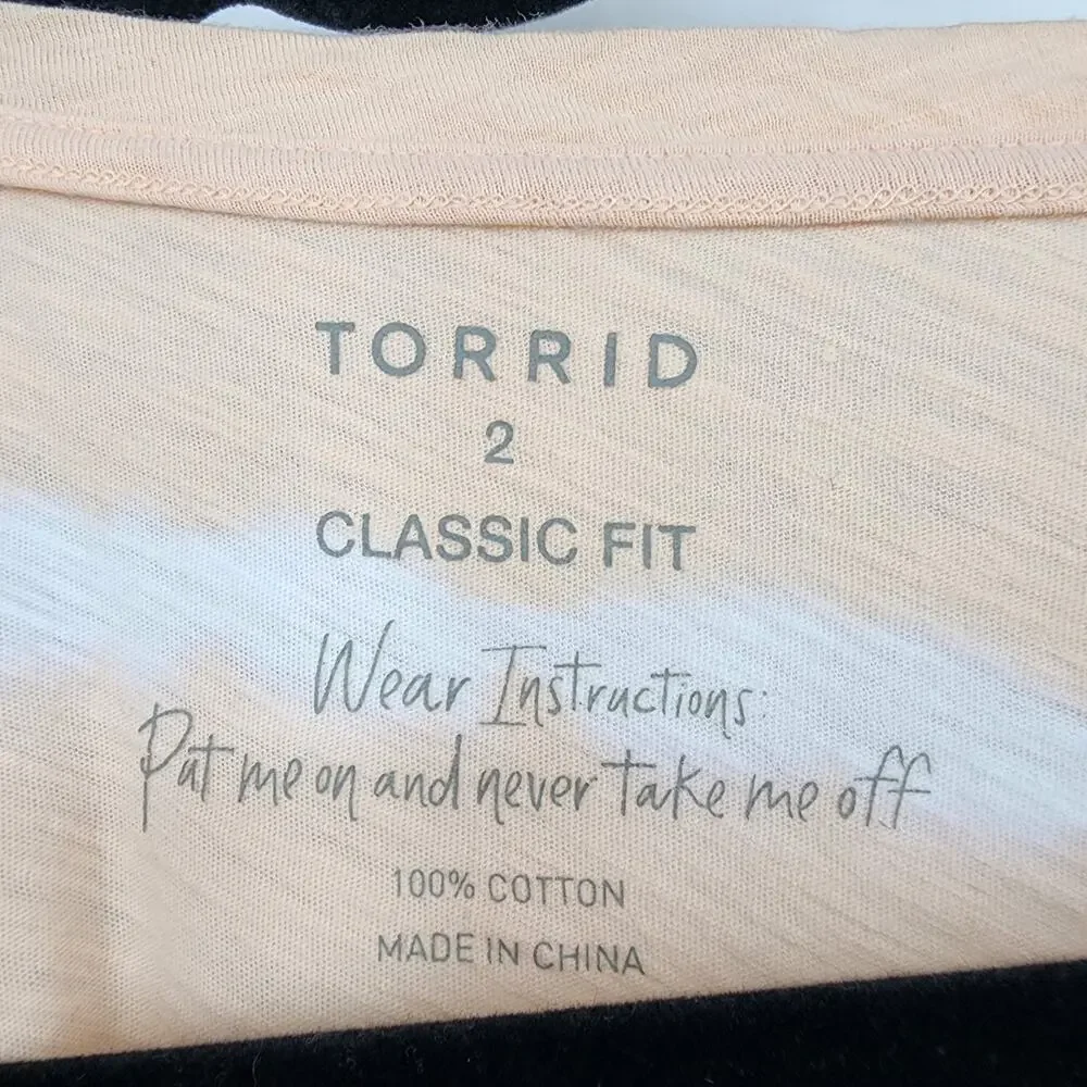 Torrid Pocket Heritage Slub V-Neck Short Sleeve Tunic T-shirt Top Size 2X